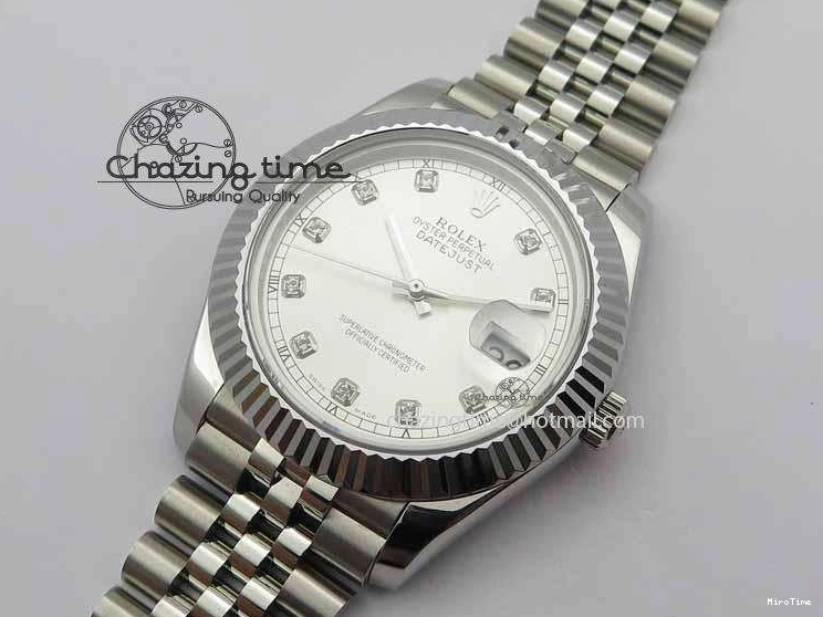 MiroTime 0428 DateJust II 41mm BP Maker Best Edition Silver Diamonds Dial On New Version Jubilee Bracelet A Reliable 3623